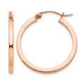 14k Rose Gold Lightweight Square Tube Hoop Earrings