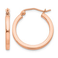 14k Rose Gold Lightweight Square Tube Hoop Earrings