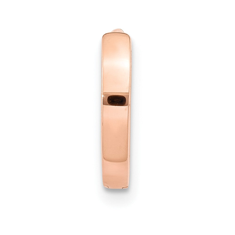 Single 14k Rose Gold Round Hinged Hoop Earring