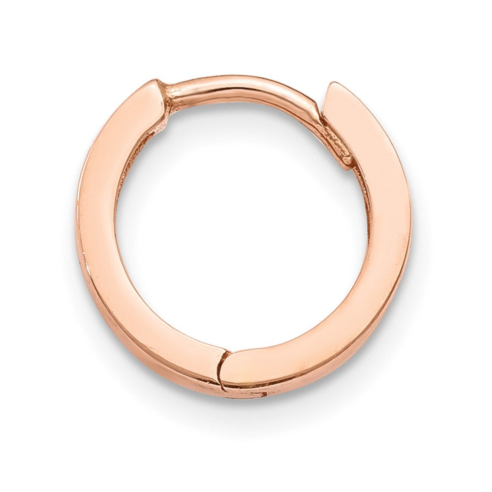 Single 14k Rose Gold Round Hinged Hoop Earring