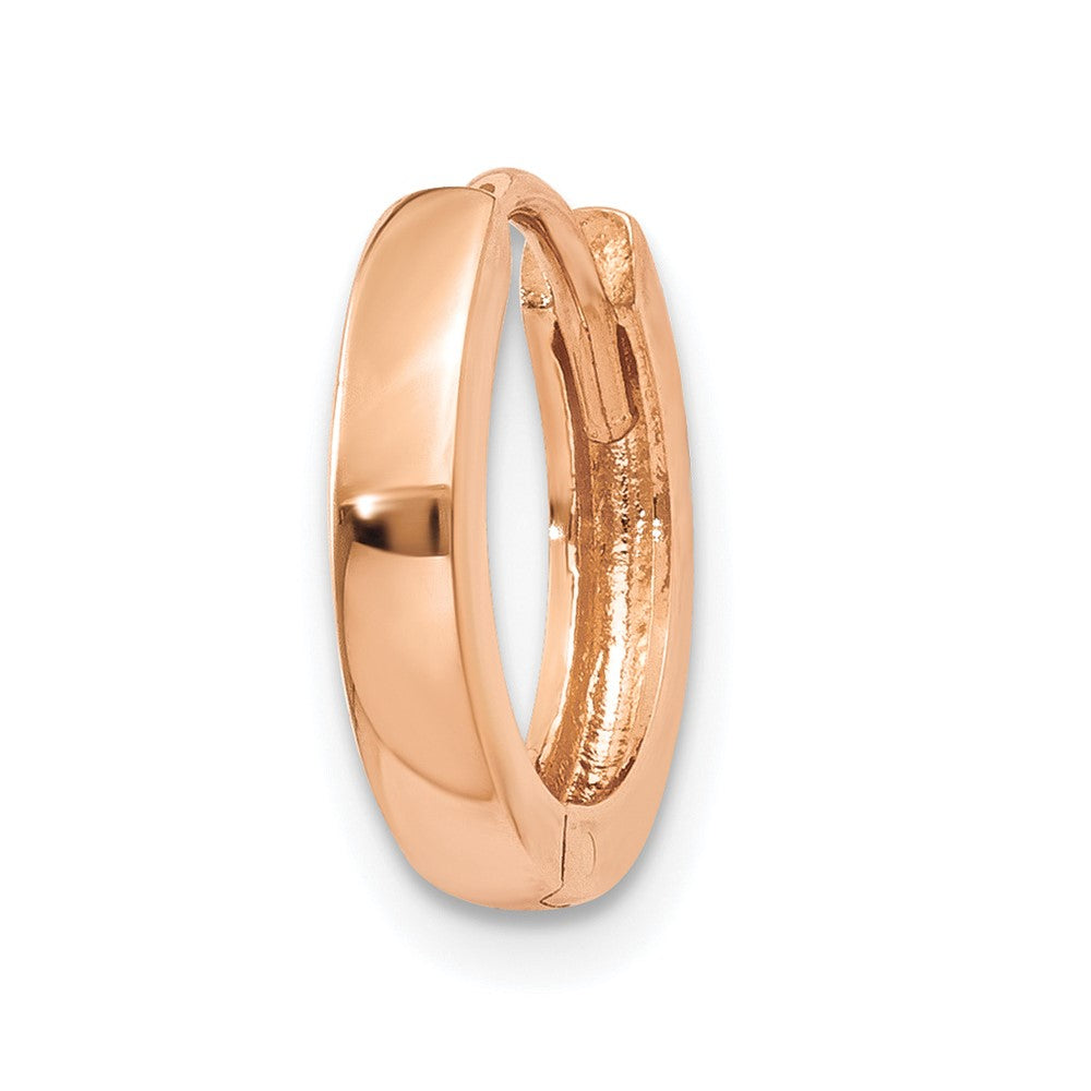 Single 14k Rose Gold 1.8mm Round Hinged Hoop Earring