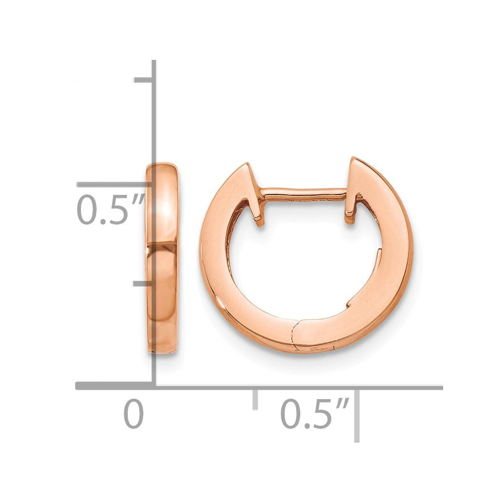 14K Rose Gold Hinged Hoop Earrings