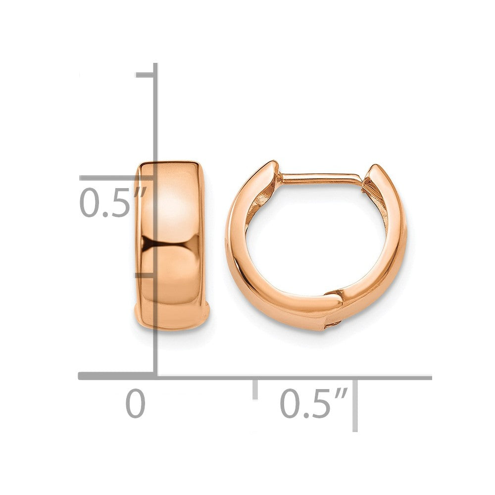 14K Rose Gold Hinged Hoop Earrings