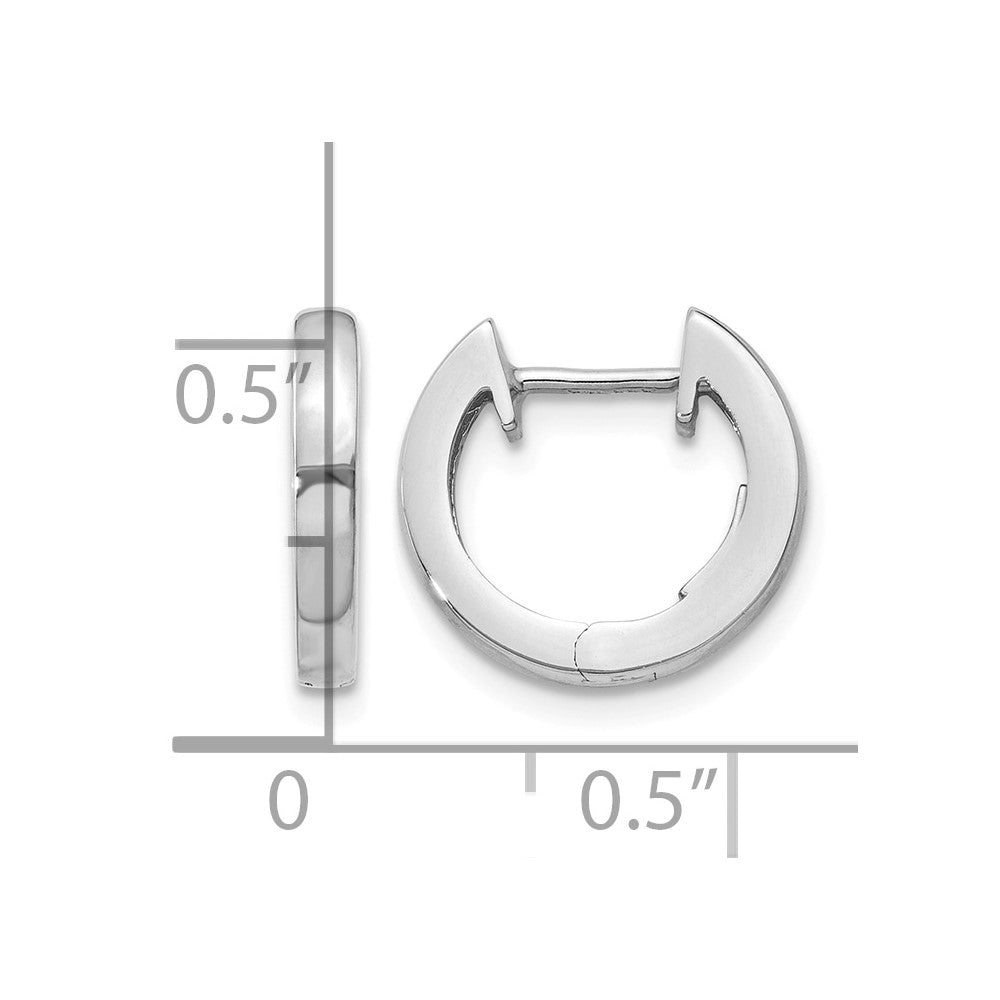 14K White Gold Hinged Hoop Earrings