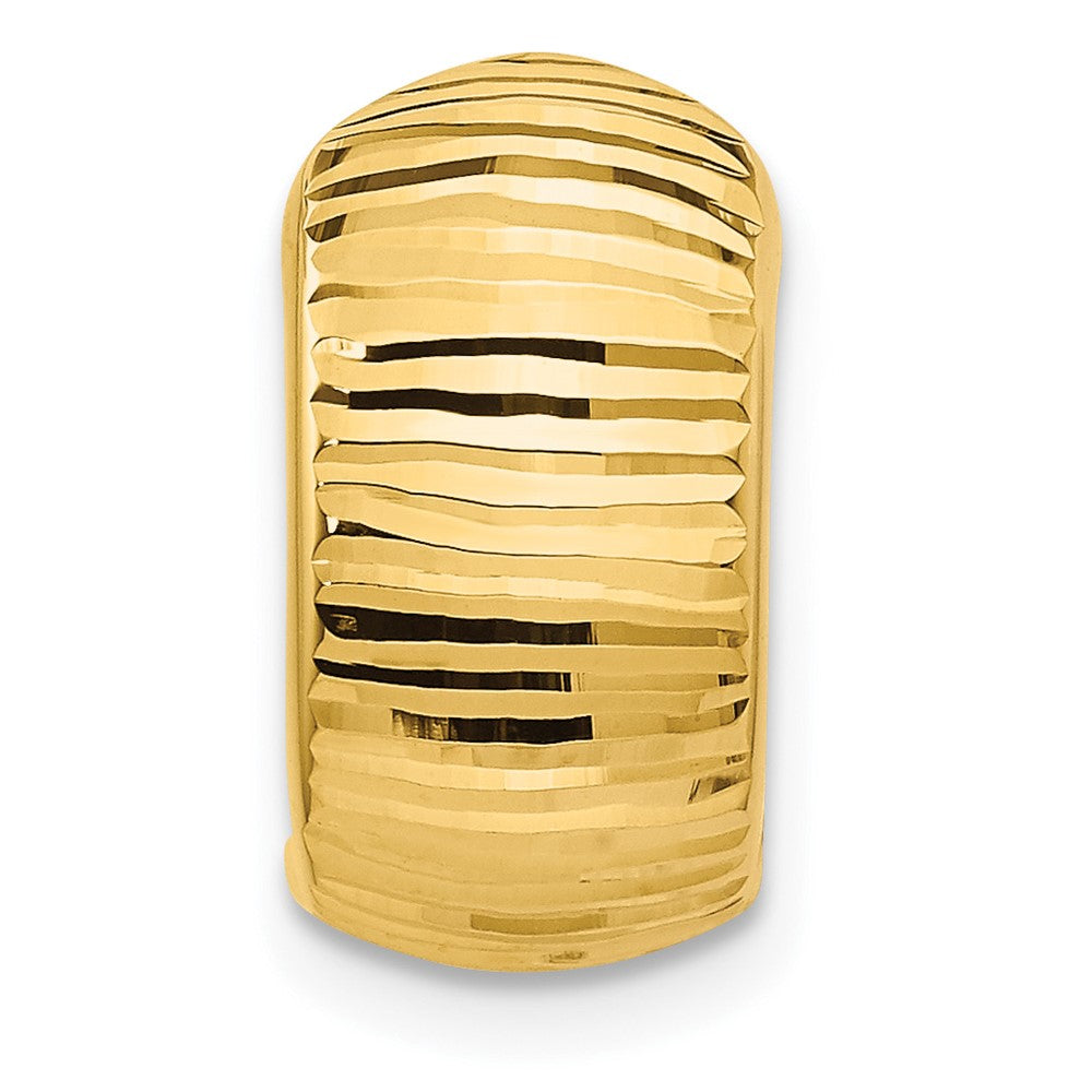 Single 14K Gold Textured and Polished Hinged Hoop Earring