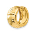 Single 14K Gold Textured and Polished Hinged Hoop Earring