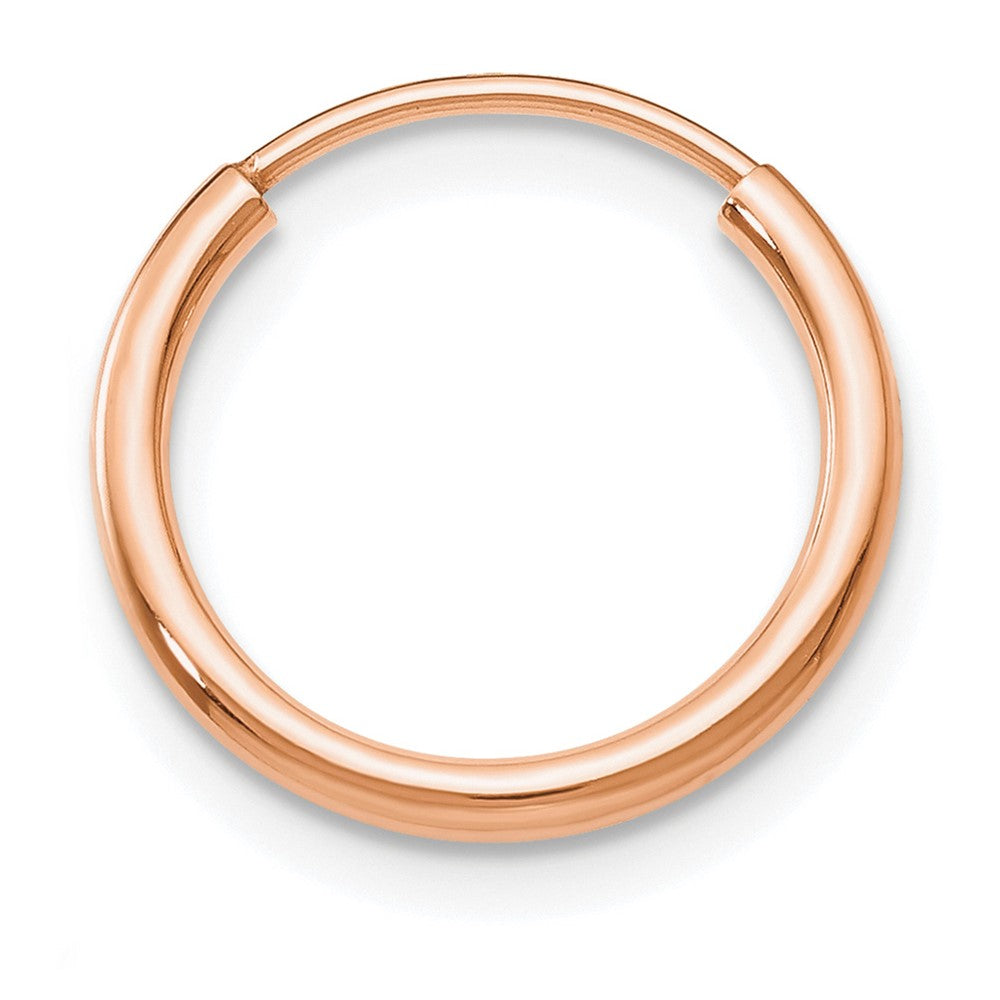 Single 14k Rose Gold 1.50mm Polished Endless Tube Hoop Earring