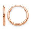 14k Rose Gold 1.50mm Polished Endless Tube Hoop Earrings