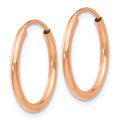 14k Rose Gold 1.50mm Polished Endless Tube Hoop Earrings
