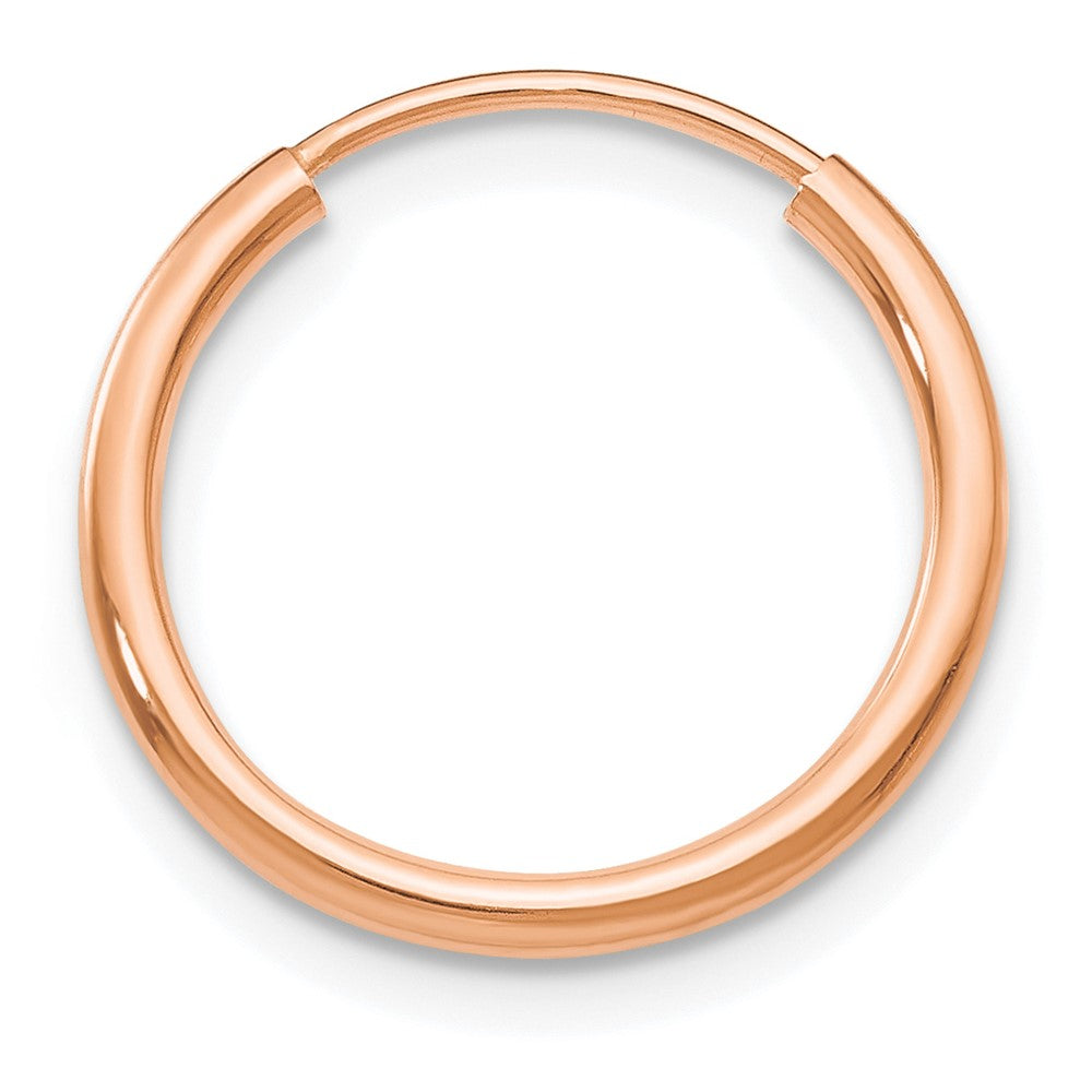 Single 14k Rose Gold 1.50mm Polished Endless Tube Hoop Earring