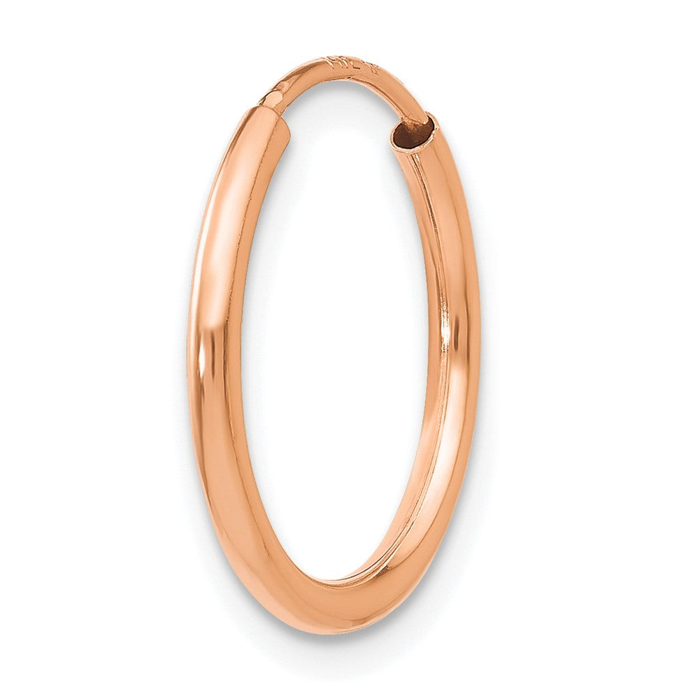 Single 14k Rose Gold 1.50mm Polished Endless Tube Hoop Earring