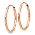 14k Rose Gold 1.50mm Polished Endless Tube Hoop Earrings