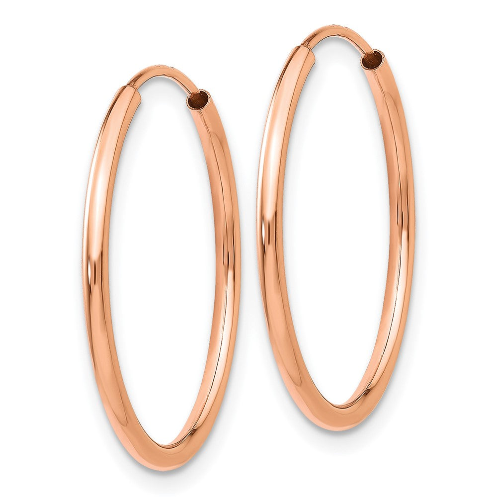 14k Rose Gold 1.50mm Polished Endless Tube Hoop Earrings