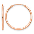 14k Rose Gold 1.50mm Polished Endless Tube Hoop Earrings