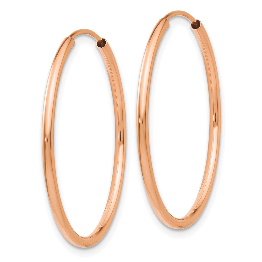 14k Rose Gold 1.50mm Polished Endless Tube Hoop Earrings