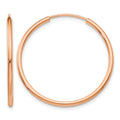 14k Rose Gold 1.50mm Polished Endless Tube Hoop Earrings