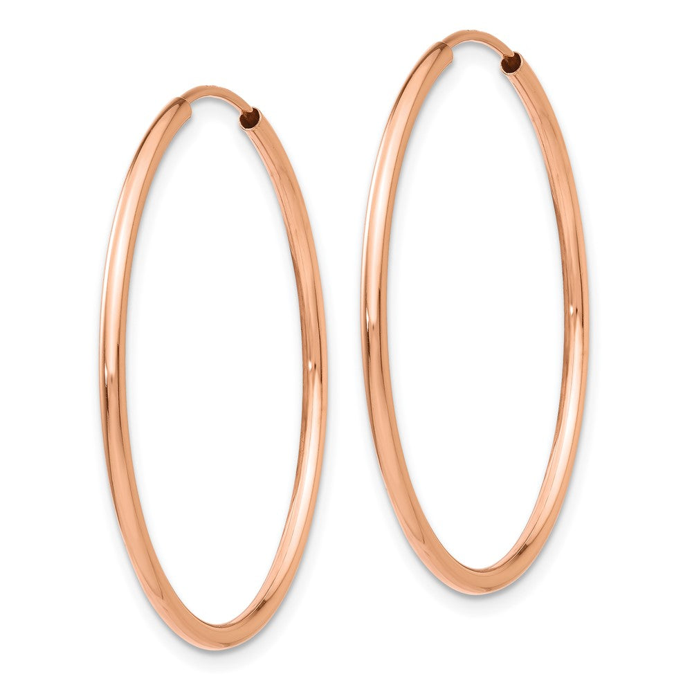 14k Rose Gold 1.50mm Polished Endless Tube Hoop Earrings