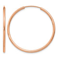 14k Rose Gold 1.50mm Polished Endless Tube Hoop Earrings