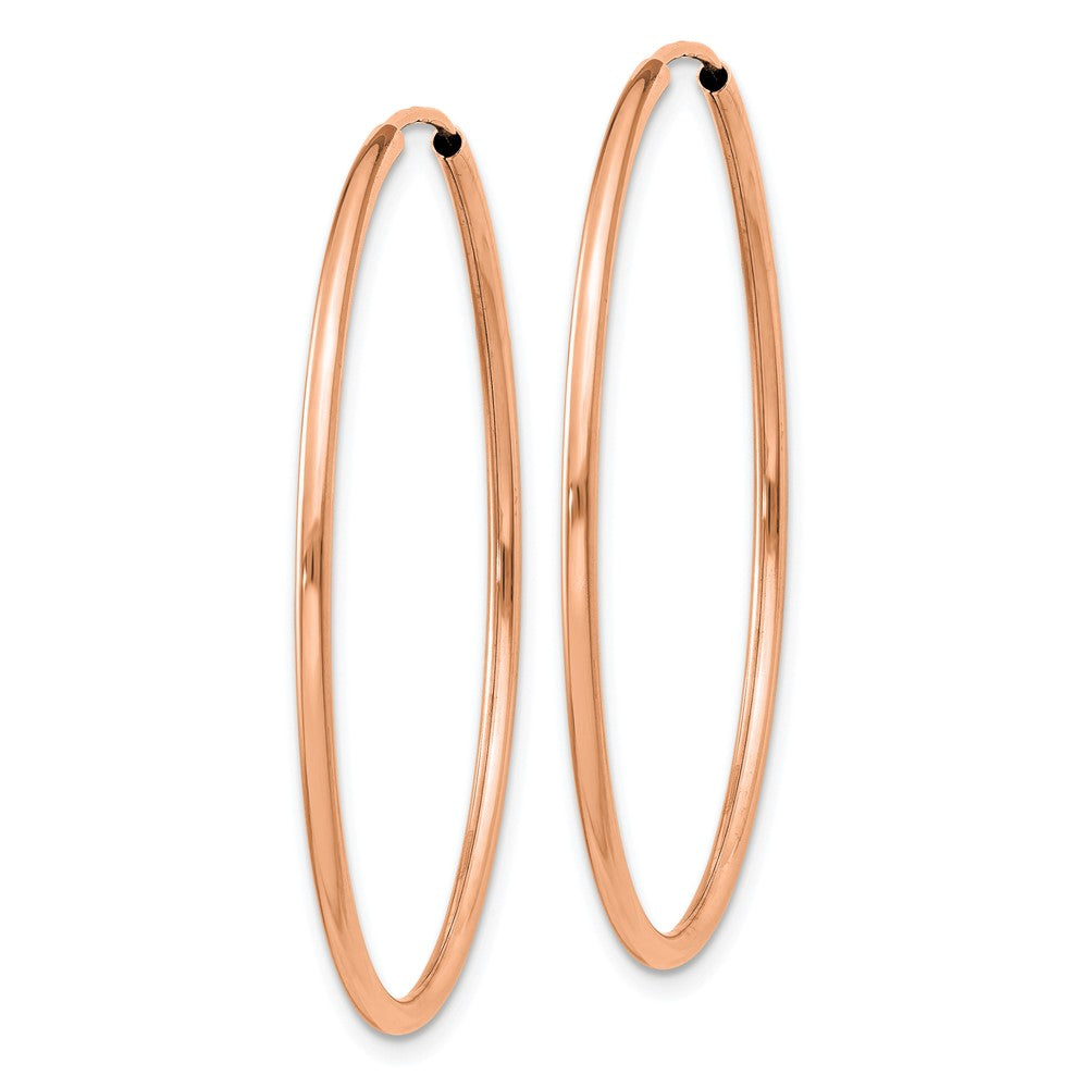 14k Rose Gold 1.50mm Polished Endless Tube Hoop Earrings