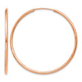 14k Rose Gold 1.50mm Polished Endless Tube Hoop Earrings