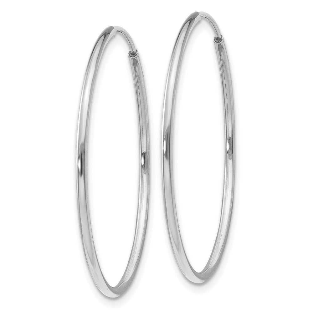 14k White Gold 1.20mm Polished Endless Tube Hoop Earrings
