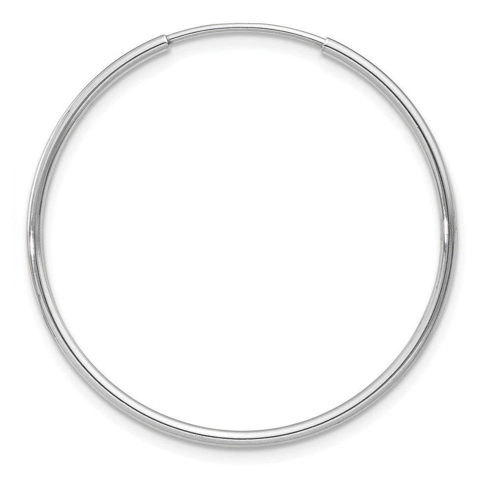 Single 14k White Gold 1.20mm Polished Endless Tube Hoop Earring