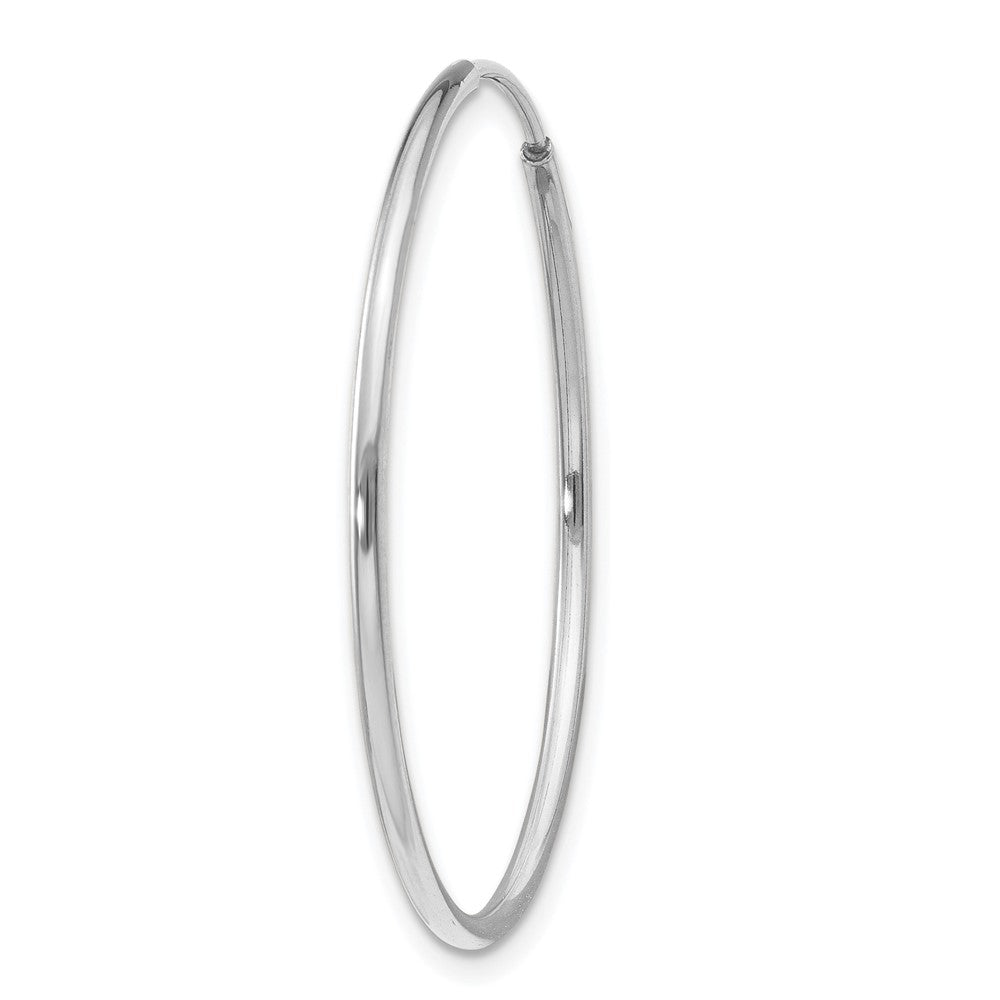 Single 14k White Gold 1.20mm Polished Endless Tube Hoop Earring