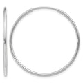 14k White Gold 1.20mm Polished Endless Tube Hoop Earrings