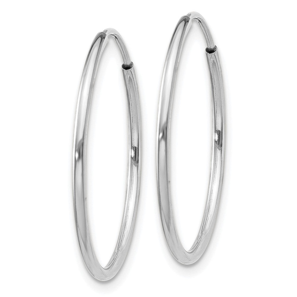 14k White Gold 1.20mm Polished Endless Tube Hoop Earrings