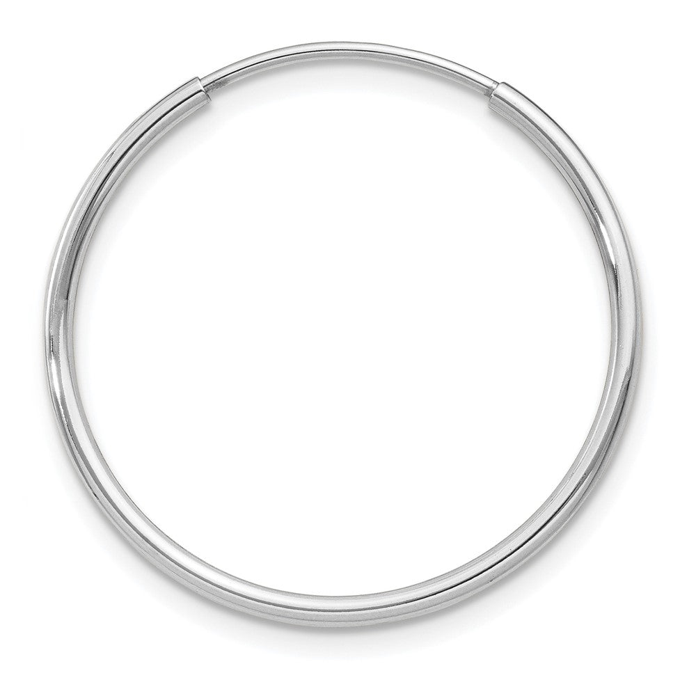 Single 14k White Gold 1.20mm Polished Endless Tube Hoop Earring
