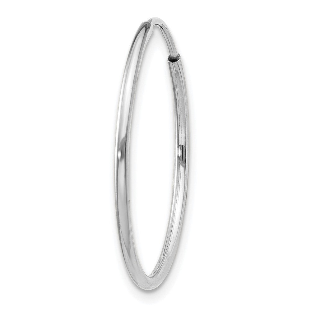 Single 14k White Gold 1.20mm Polished Endless Tube Hoop Earring