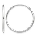 14k White Gold 1.20mm Polished Endless Tube Hoop Earrings