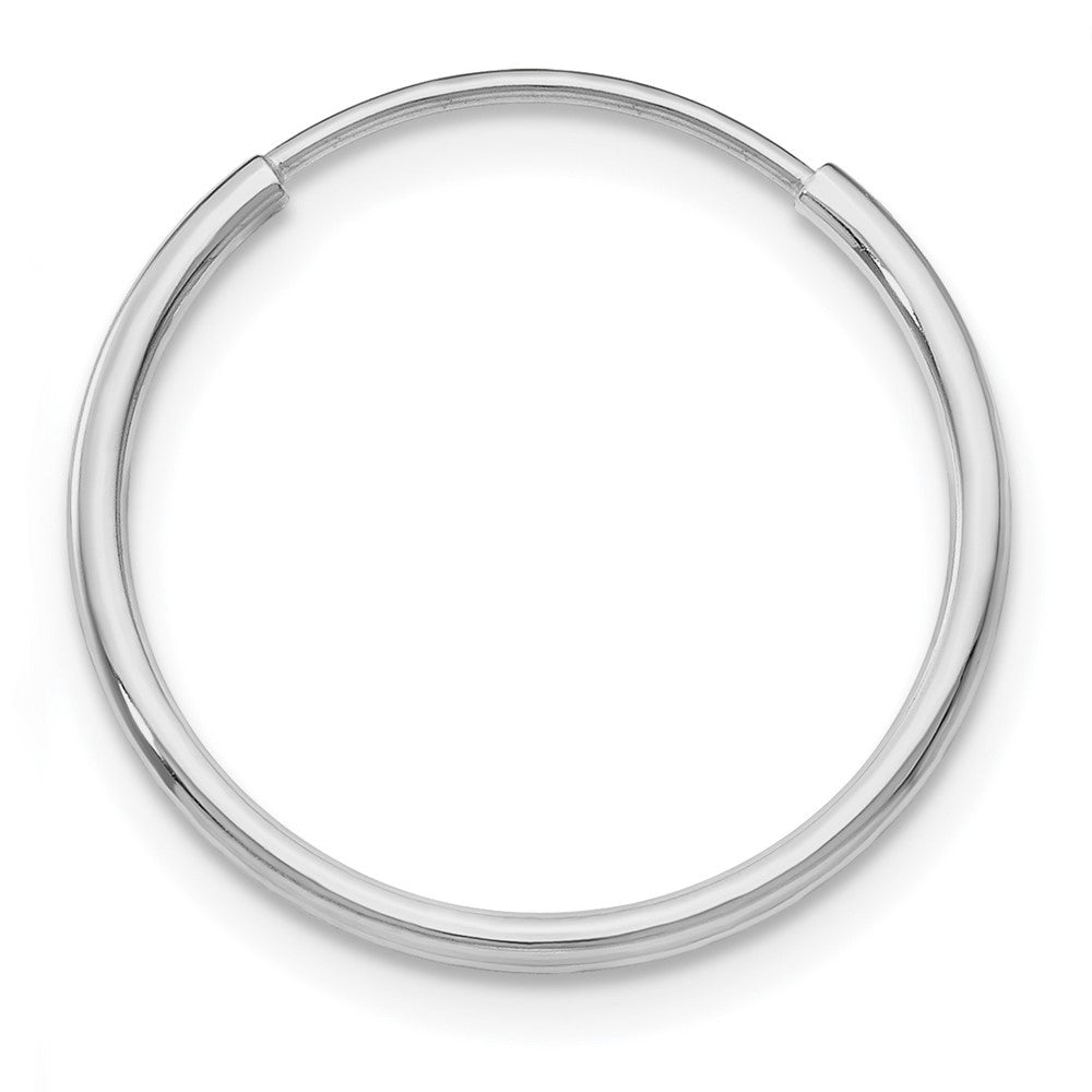 Single 14k White Gold 1.20mm Polished Endless Tube Hoop Earring