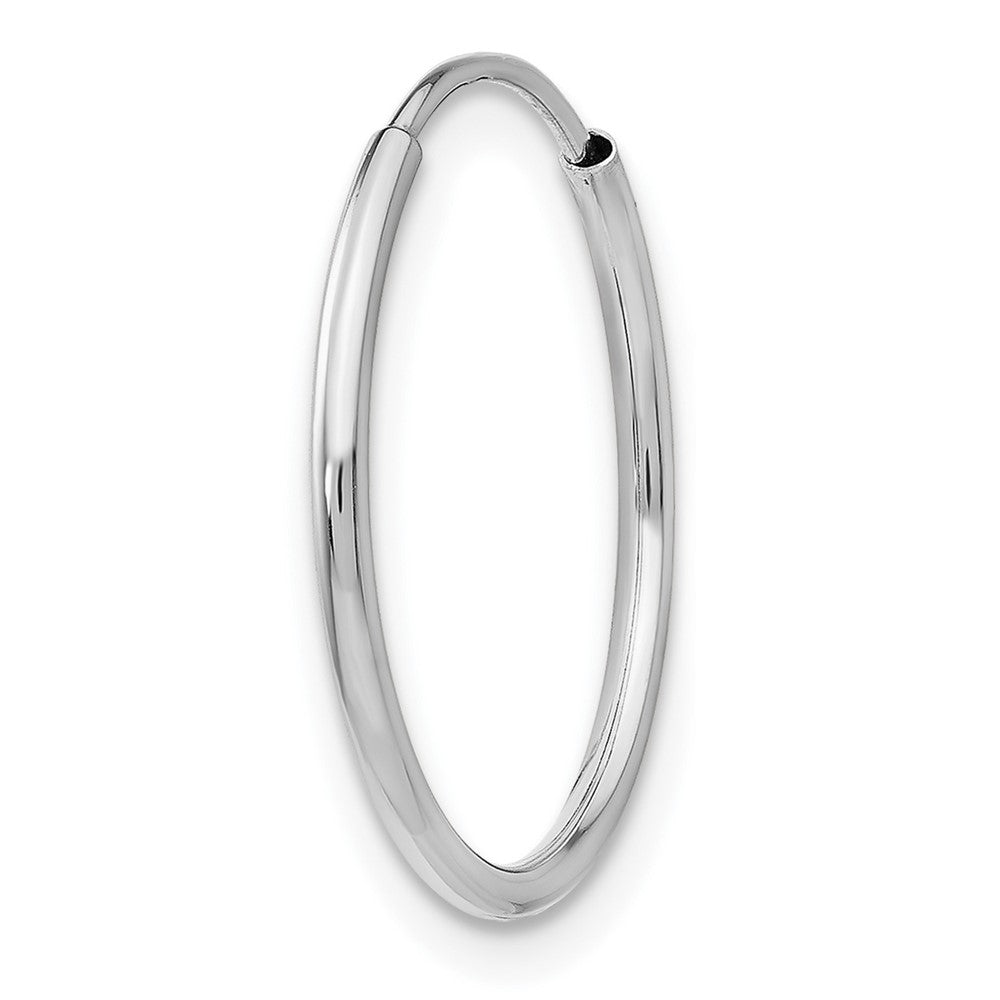 Single 14k White Gold 1.20mm Polished Endless Tube Hoop Earring