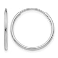 14k White Gold 1.20mm Polished Endless Tube Hoop Earrings