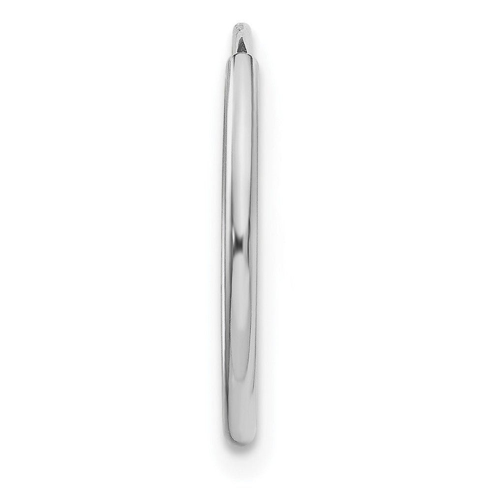 Single 14k White Gold 1.20mm Polished Endless Tube Hoop Earring