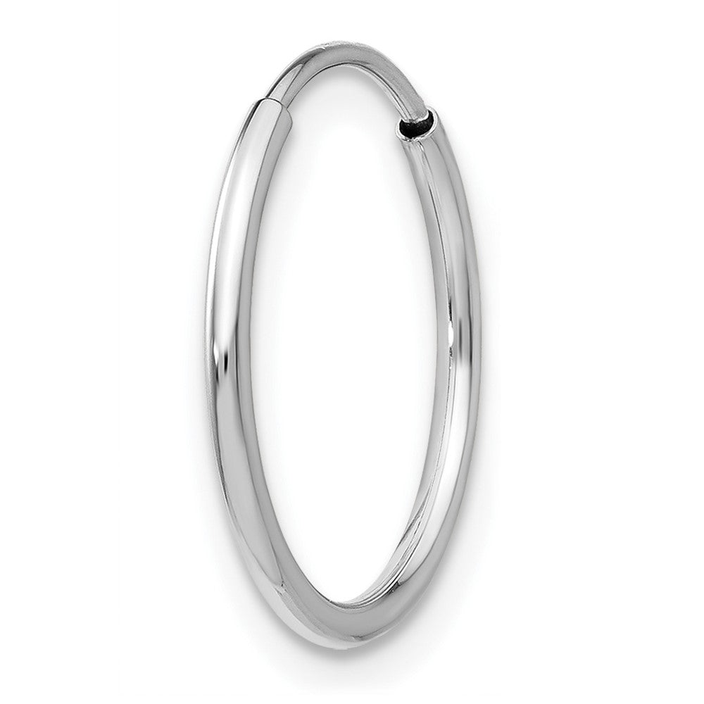Single 14k White Gold 1.20mm Polished Endless Tube Hoop Earring