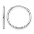 14k White Gold 1.20mm Polished Endless Tube Hoop Earrings