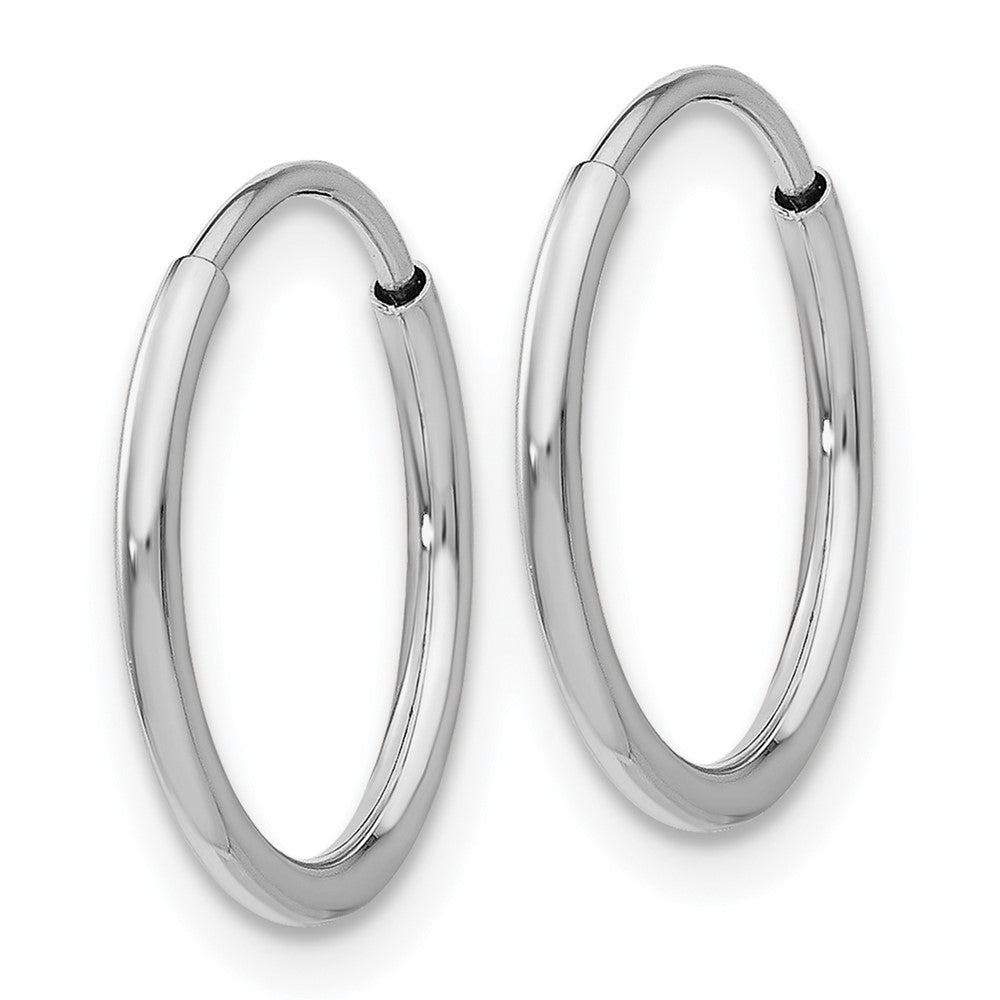 14k White Gold 1.20mm Polished Endless Tube Hoop Earrings