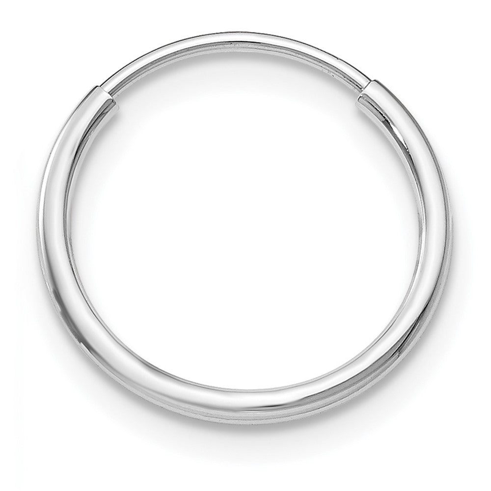 Single 14k White Gold 1.20mm Polished Endless Tube Hoop Earring