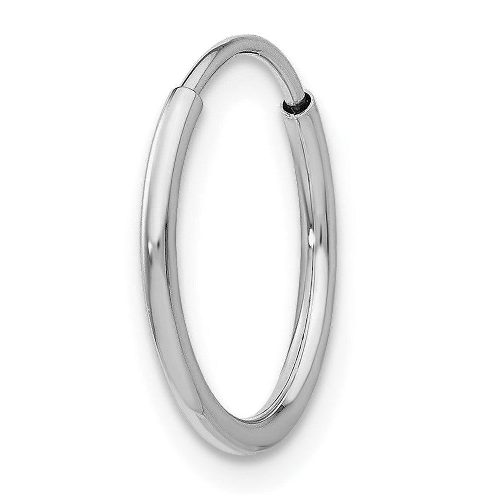 Single 14k White Gold 1.20mm Polished Endless Tube Hoop Earring