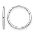 14k White Gold 1.20mm Polished Endless Tube Hoop Earrings