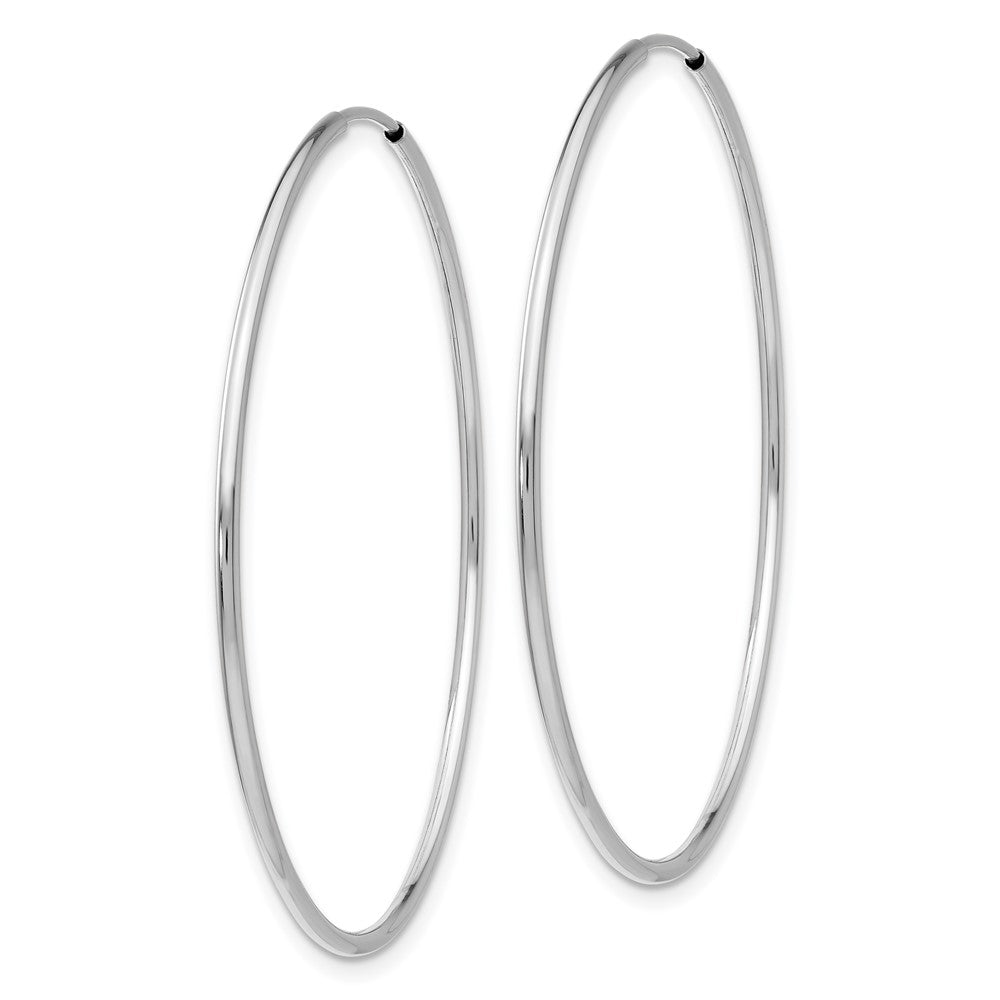 14k White Gold 1.20mm Polished Endless Tube Hoop Earrings