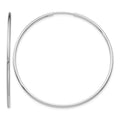 14k White Gold 1.20mm Polished Endless Tube Hoop Earrings