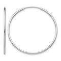 14k White Gold 1.20mm Polished Endless Tube Hoop Earrings