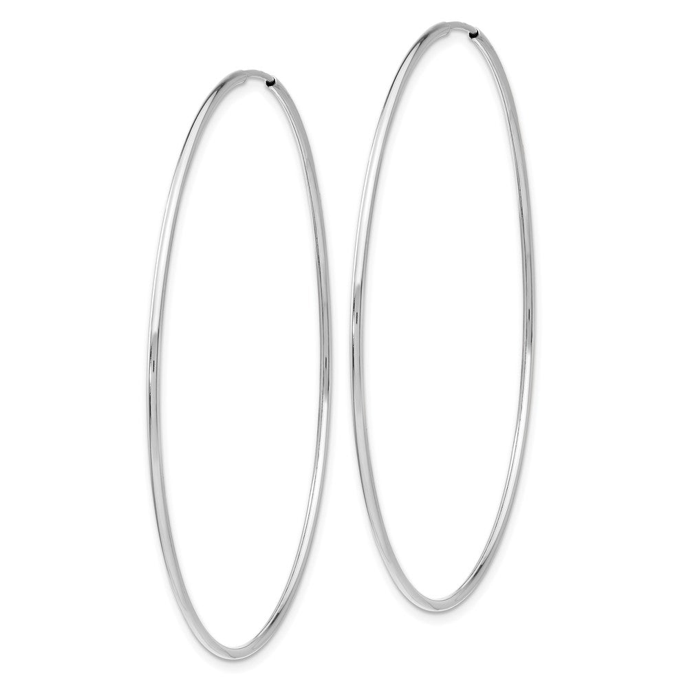 14k White Gold 1.20mm Polished Endless Tube Hoop Earrings