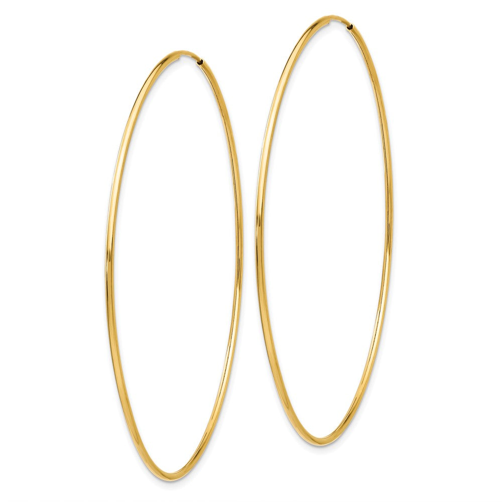 14k 1.20mm Polished Endless Tube Hoop Earrings