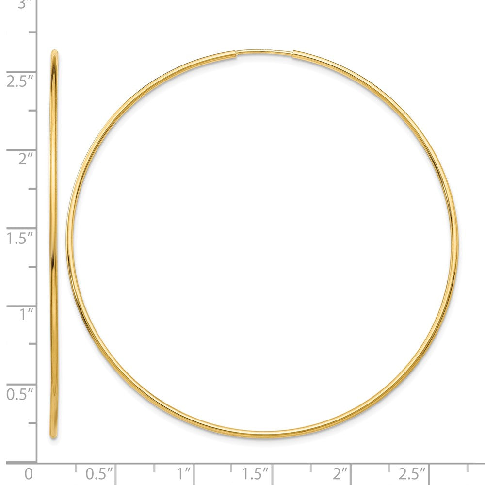 14k 1.20mm Polished Endless Tube Hoop Earrings