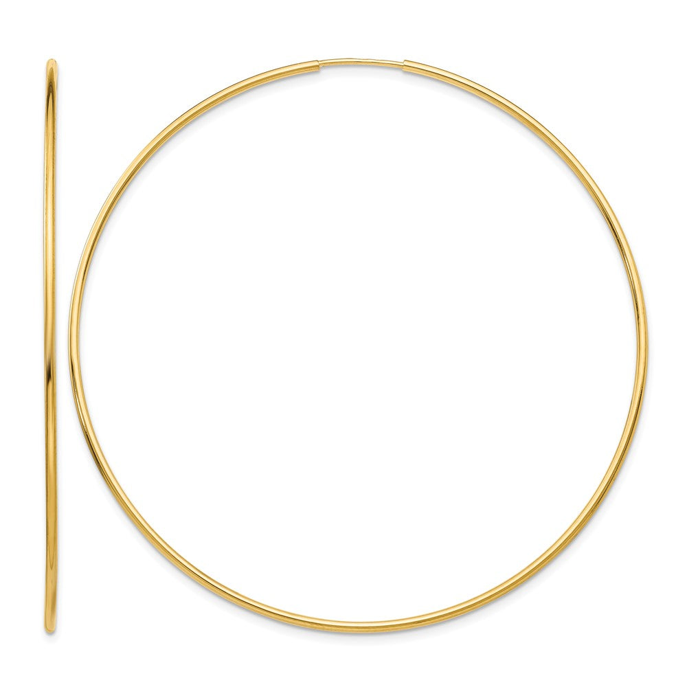 14k 1.20mm Polished Endless Tube Hoop Earrings