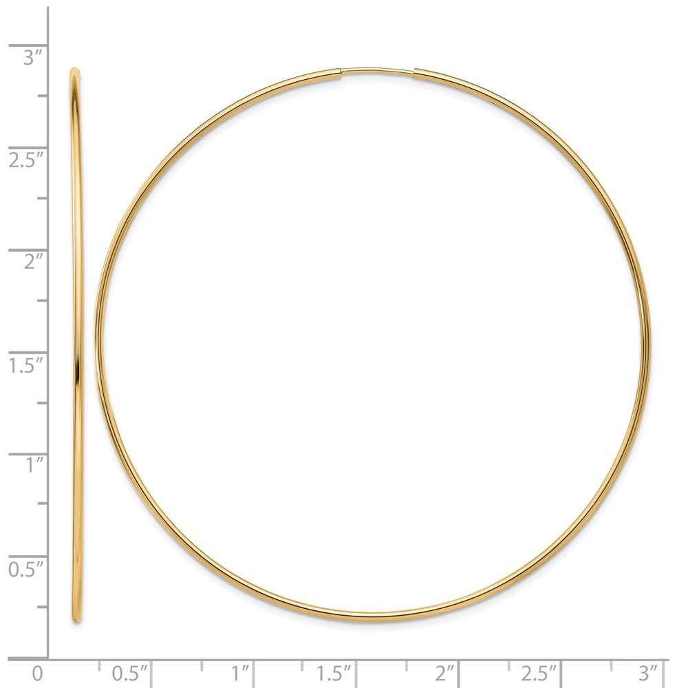14k 1.20mm Polished Endless Tube Hoop Earrings